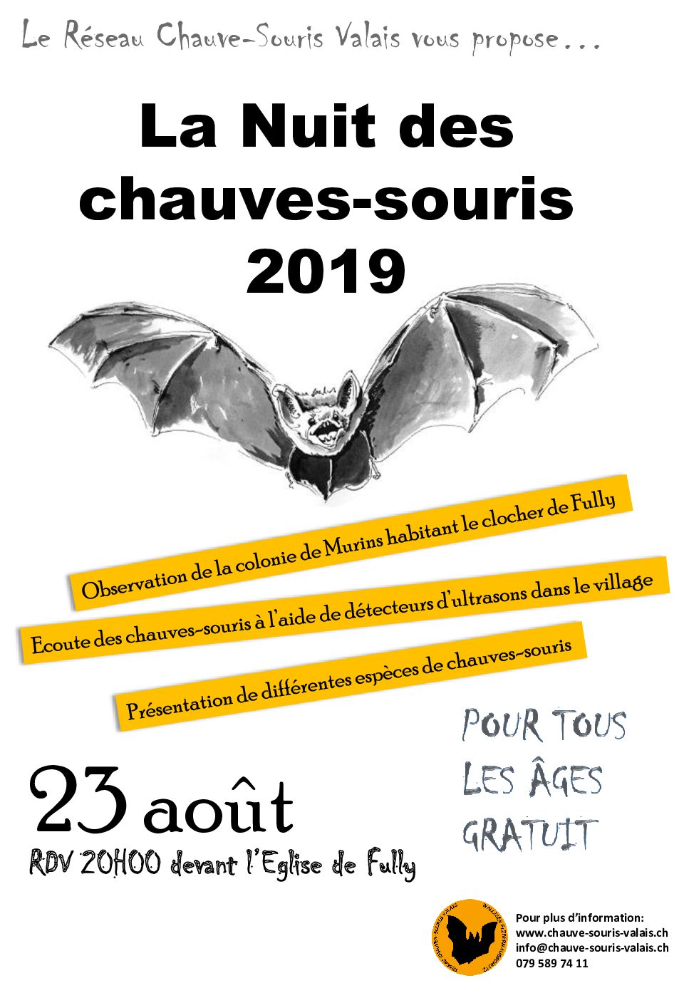 Rendez-vous à la Nuit des Chauve-souris cet été