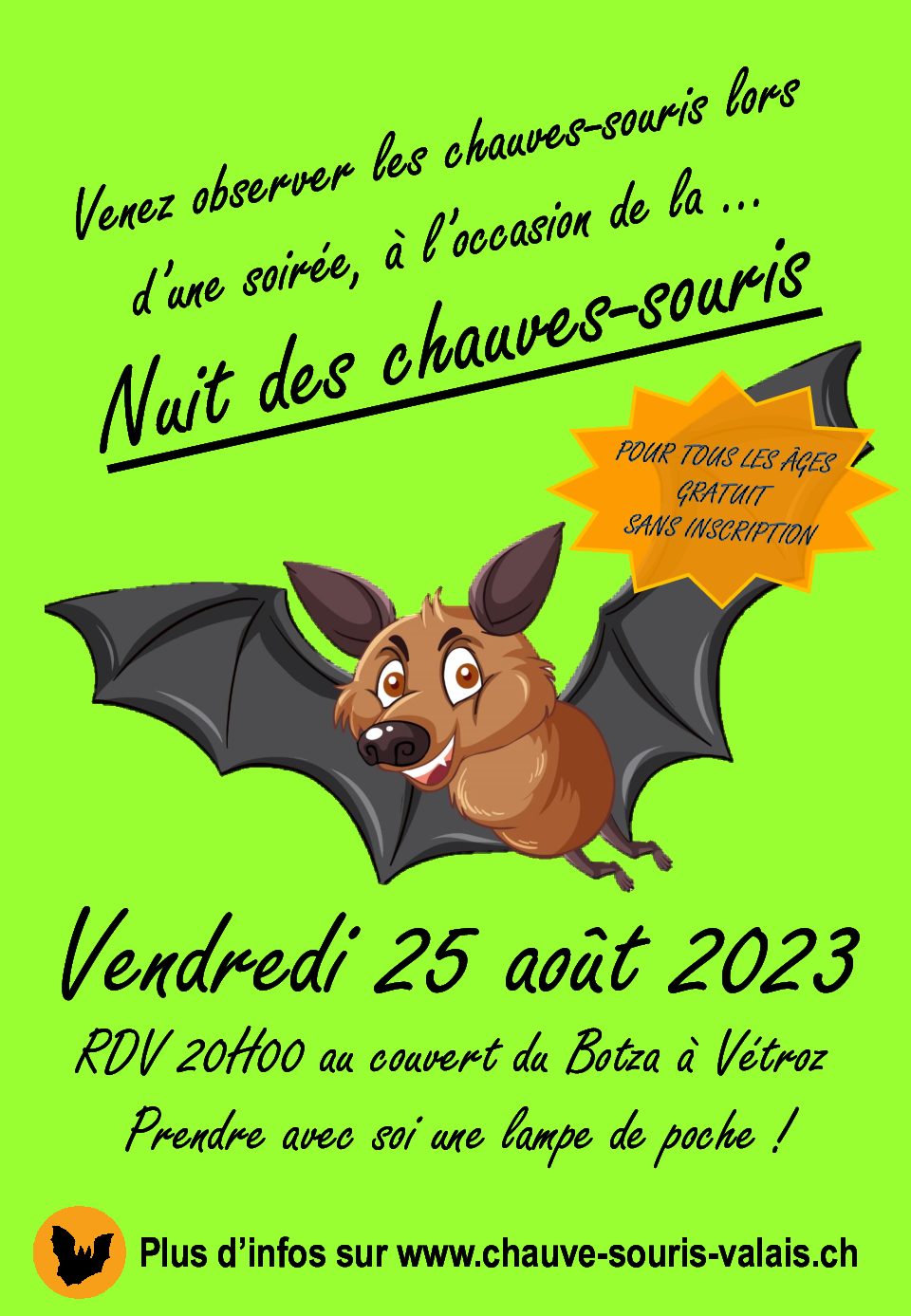 Nuit des Chauves-souris 2023-Evenement public (gratuit et sans inscription)